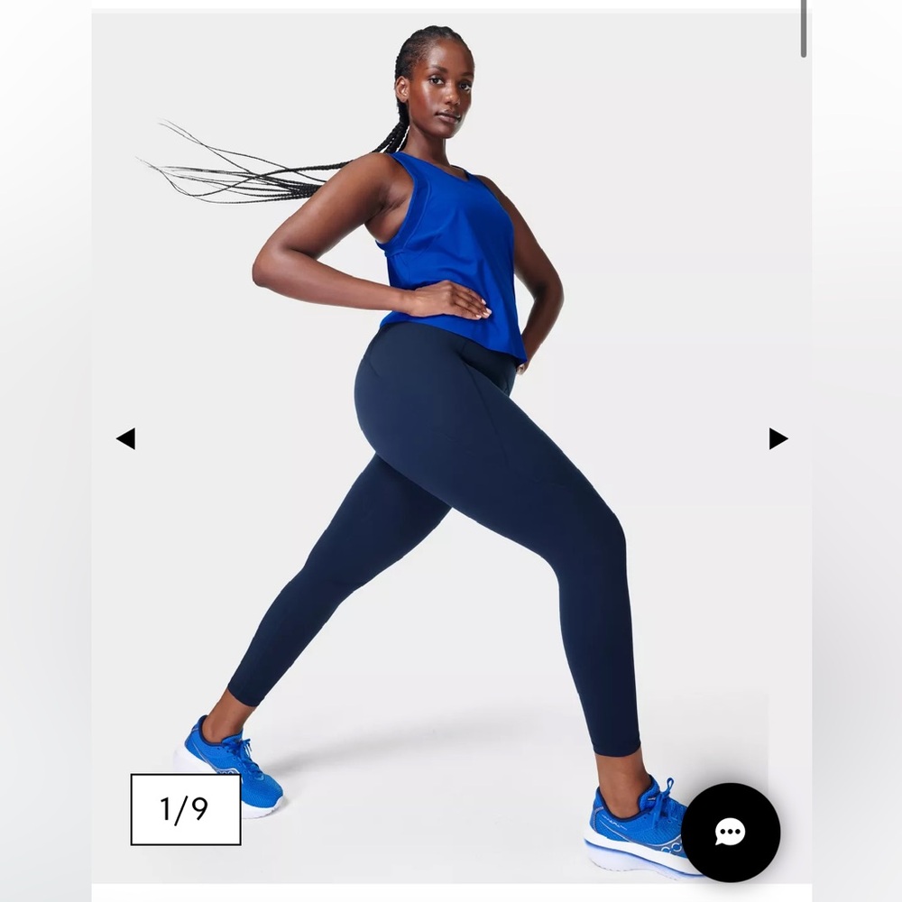 Sweaty Betty Power 7/8 Workout Leggings, Size XXS. Muted Blue